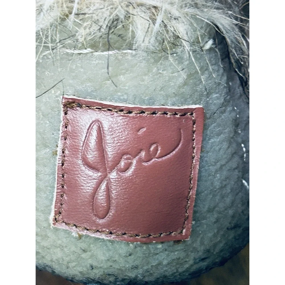 Joie Alabama Faux Fur Eskimo Boots beige & cream Faux Fur Leather Laces Size 8